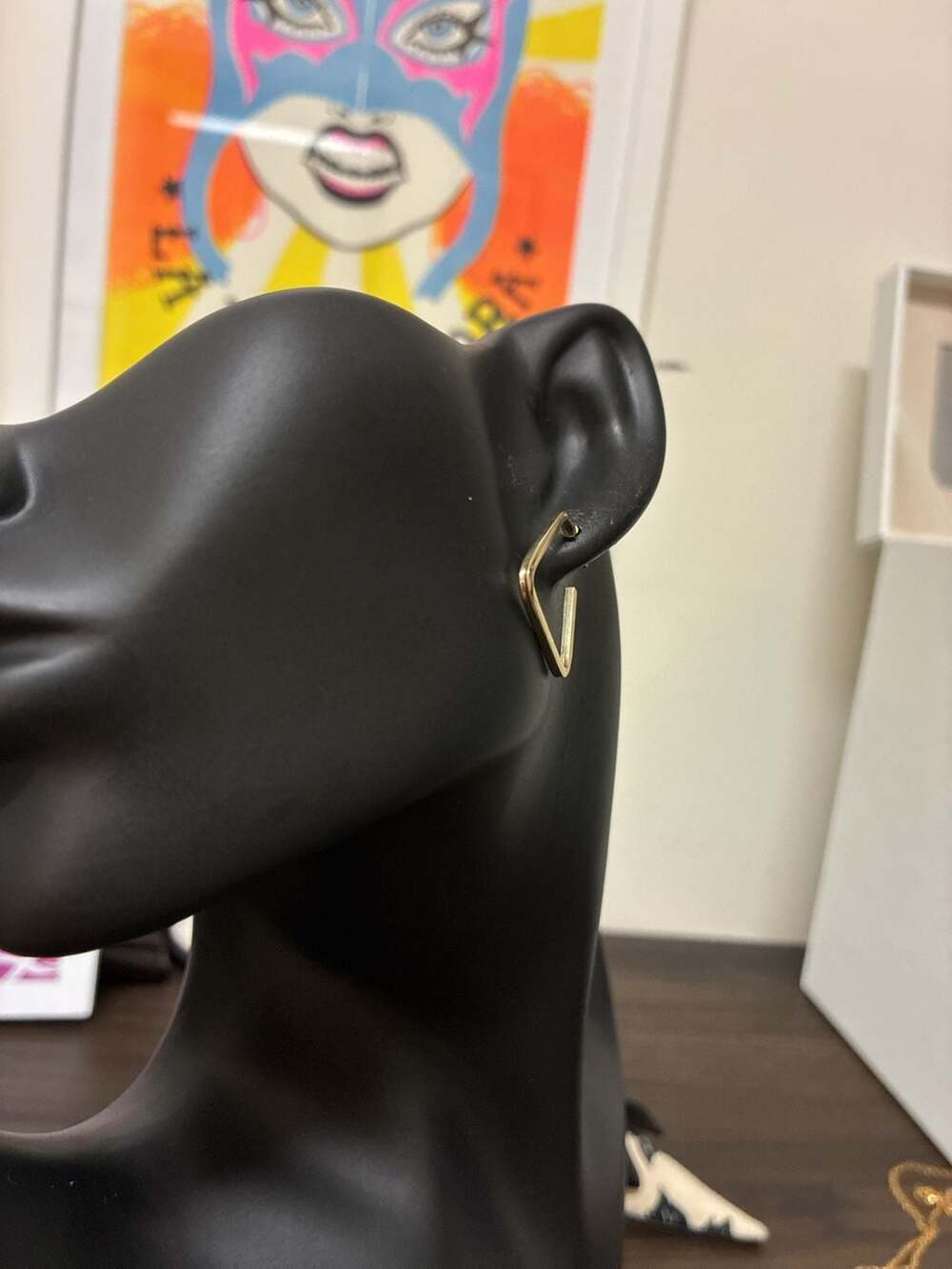 Gold Minimalist Triangle Hoop Earrings